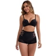 thumbnail image 4 of DARING DIVA Women's High-Waisted Tummy Control Briefs Lace Trim L Black, 4 of 5
