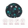 thumbnail image 3 of Yiaed Animal Footprints Print Reusable Shower Cap & Bath Cap & Lined, Oversized Waterproof Shower Caps Designed for all Hair Lengths, 3 of 7