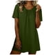 thumbnail image 3 of TaTaai Women's Summer Casual Fashion Solid Crew Neck Short Sleeve Mini Nightgown Soft Comfortable Short Dress Gift, 3 of 9