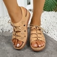 thumbnail image 6 of Hurxie Wedge Sandals for Women Dressy: Comfortable Walking Summer Low Platform Ankle Strap Open Toe Casual Dressy Women Flat Sandal Yellow 37, 6 of 7