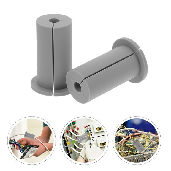 ROSENICE Wire Grommets 2Pcs Grey Silicone Cable Wall Grommet for Cables