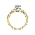 thumbnail image 2 of 0.80 Carat Pear Cut Real Diamond Beautiful Solitaire with Accents Ring for Engagement in Solid 14K Yellow Gold Size 7, 2 of 6