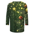 thumbnail image 5 of Feancey 3/4 Sleeve Womens Tunic Tops Christmas Plus Size Tshirts Holiday Casual Snowflake Print Graphic Tees Comfy Round Neck Party Blouse Green XXL, 5 of 5