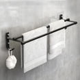 thumbnail image 3 of Toallero de mano para baño, soporte para toallas, soporte de pared sin taladro, barra de toalla de 40/50cm, barra doble de aluminio de 2 niveles, 3 of 7