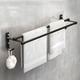 thumbnail image 3 of Toallero de mano para baño, soporte para toallas, soporte de pared sin taladro, barra de toalla de 40/50cm, barra doble de aluminio de 2 niveles, 3 of 7