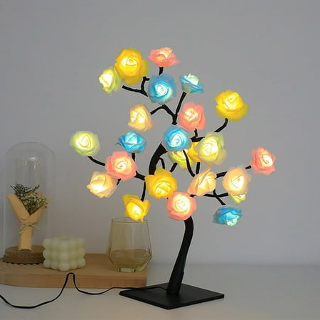 

XZZjjl Home Decor en Hour Lamp Valentine s Day Gift: Illuminate Love with the Enchanting Rose Tree Lamp