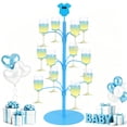 thumbnail image 7 of Wanchiy 3-Tier Metal Cocktail Wine Rack Tree Stand – Blue with Bow Accent, Holds 12 Glasses, for Home Bar,Drinks Tree Display, 7 of 7