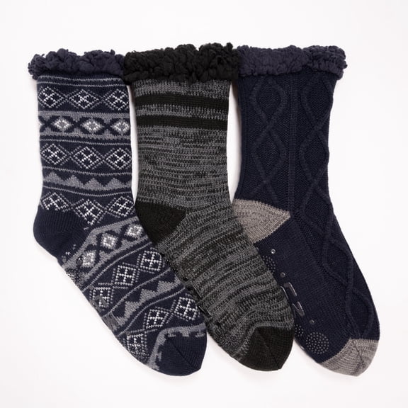 MUK LUKS Men's Set of 3 Pair Cabin Socks