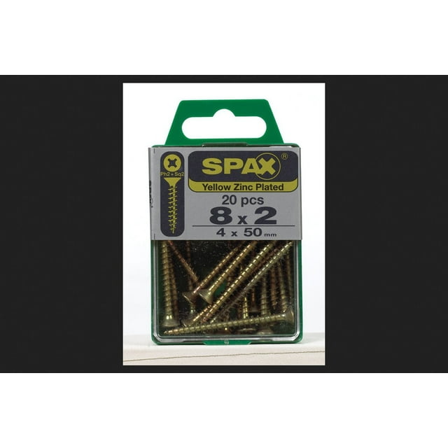 Tornillo SPAX, multimaterial, 2 cm, zinc Phillips, cabeza plana cuadrada