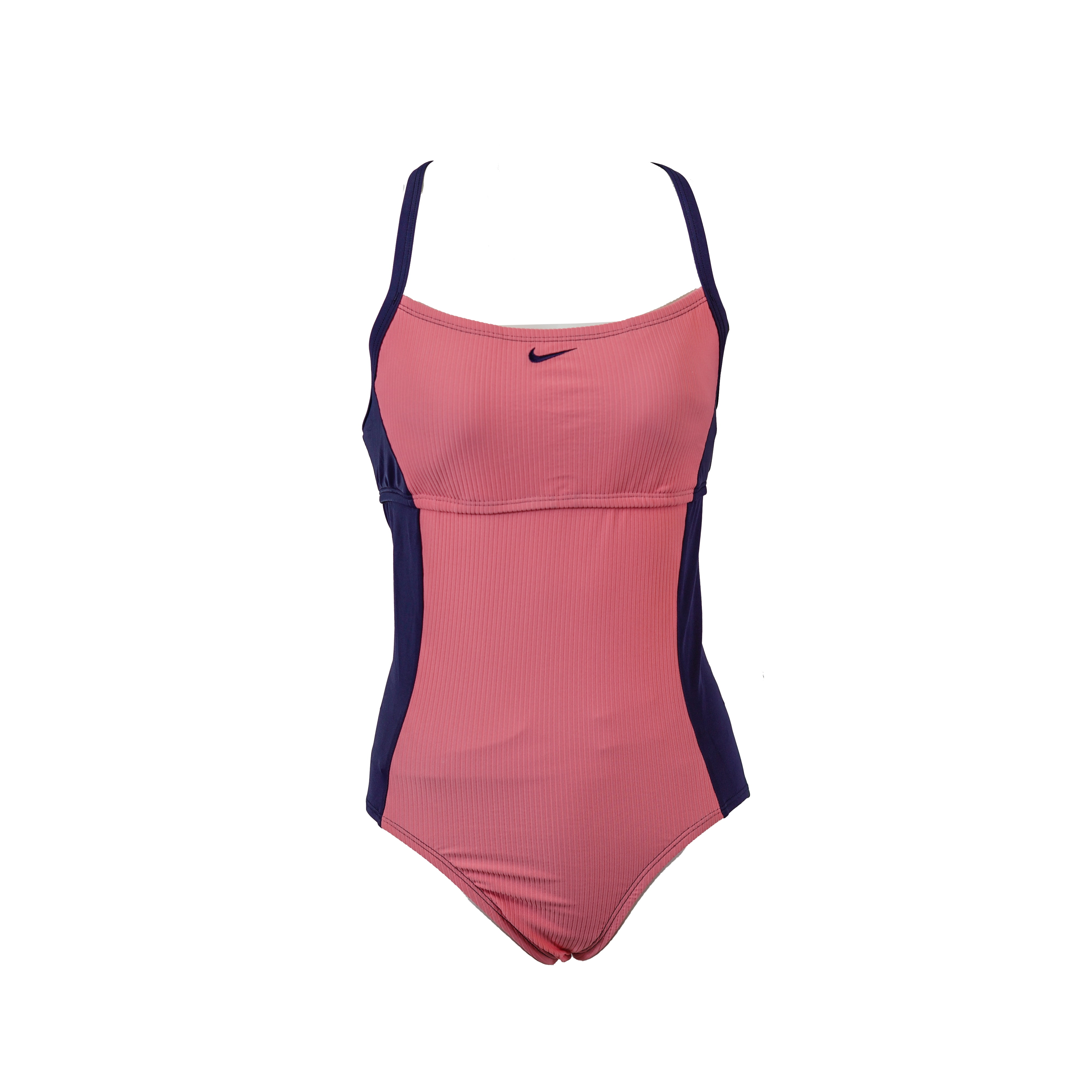 Nike Women's One Piece Swimsuit Navy Blue Pink (M)
