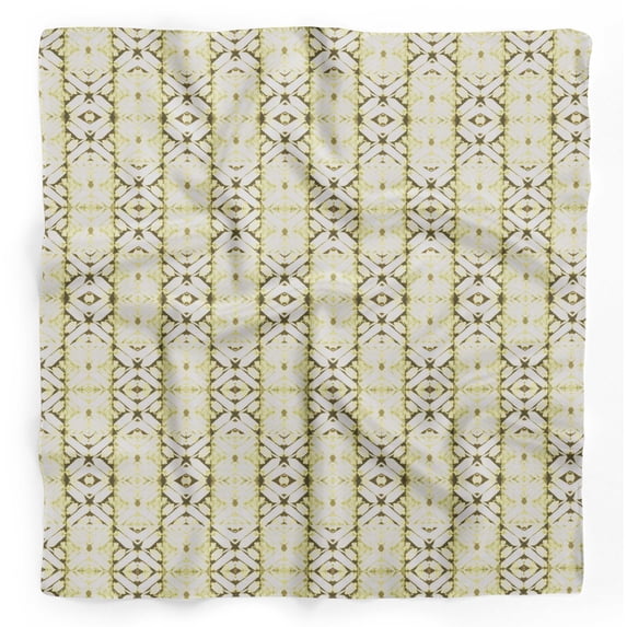 Bimba Green Geometric Tie-Dye Printed Pure Silk Scarf Neck Wrap Summer Hair Bandanas For Women 40 x 40 Inches