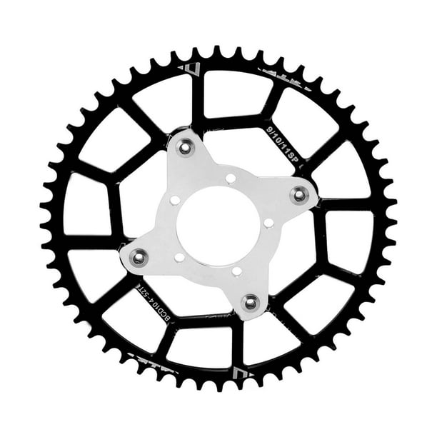 Adaptador de araña de piñón 52T 104BCD de aleación de aluminio de alta dureza para motor central Bafang BBS01 BBS02, color negro
