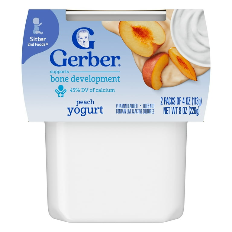 Gerber Yogurt Blends Stage Baby Snacks Peach, oz Tubs (Pack of