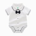 thumbnail image 6 of Baby Onesies Boy Bow Short Sleeve Romper Bodysuit Newborn Banquet Wedding Jumpsuit Clothes, 6 of 9
