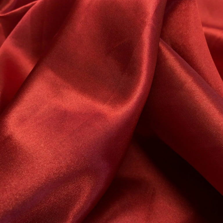 MDS Pack of 10 Yard Charmeuse Bridal SOLID Satin Fabric for Wedding Dress  Fashion Crafts Costumes Decorations Silky Satin 44” Apple Red 