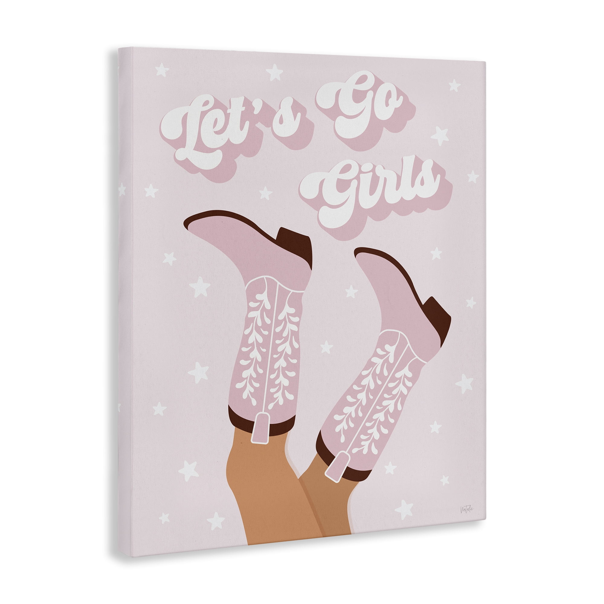 Stupell Industries Let's Go Pastel Cowgirls Fashion Painting Wrapped Canvas Art Print Wall Art, 30 x 40
