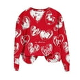 thumbnail image 2 of Valentine Sweatshirts for Women Heart Graphic Oversized Drop Shoulder Pullover Comfy Crewneck Long Sleeve Cute Shirts Casual Travel Outfits, 2 of 7
