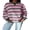 Mixed Color, variant on Michellecmm Women Loose Sweatshirt Long Sleeve Round Neck Casual Striped Pullover