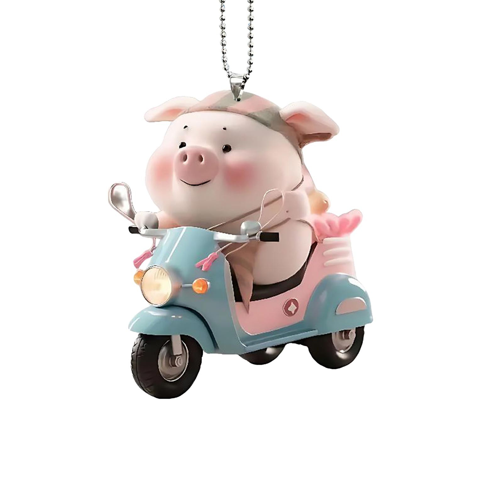 Pendentif Acrylique Cochon Mignon Pour Rétroviseur De Voiture - Décoration Amusante 2D, 8x8 Cm, Pour Habitacle, Clés Ou Porte