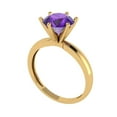thumbnail image 2 of Clara Pucci 14K Yellow Gold Solid Gold Amethyst Solitaire Anniversary Ring for Women - 2 cttw Round Cut, 2 of 8