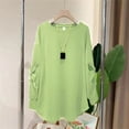 thumbnail image 5 of Womens Oversized Crewneck Sweatshirt, Fleece Pullover Top with Cut Out Sleeve Design, Casual Loose Fit Spring Outfits for Lounge, Daily Wear and Street Style Green, 5 of 5
