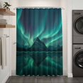 thumbnail image 2 of Night Sky Shower Curtain - Water Repellent Fabric Shower Curtains Washable, Winter Snowy Green Natural Light Mountain Decorative Polyester Cloth Bathroom Curtains Modern Bath Decor 36"x72", 2 of 8