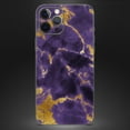 thumbnail image 4 of DesignSkinz Purple Marble & Digital Gold Foil V3 Full-Body Skin Decal Wrap Cover for iPhone 14, 4 of 9