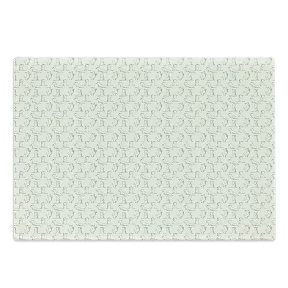 Scottie Dog Cutting Board, Hand-drawn Tiling Sketched Pattern of Playful Animals Different Poses, Decorative Tempered Glass Cutting and Serving Board, in 3 Sizes, by Ambesonne