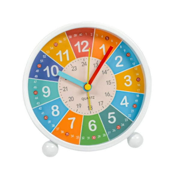 Reloj despertador para niños con de colores codificadas, sencillo y ligero, con retroiluminación para dormitorio, mesita de noche, estudio,