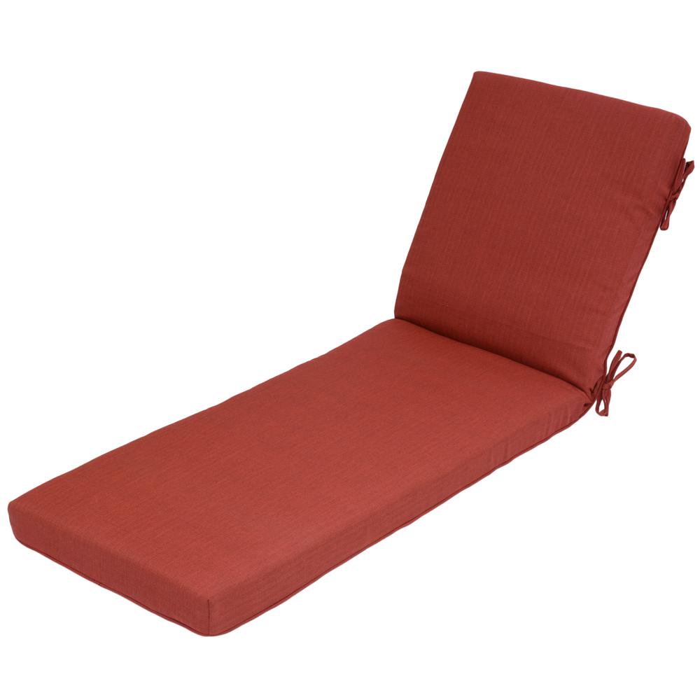 Hampton Bay CushionGuard Chili Deep Seating Outdoor Chaise Lounge