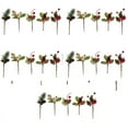 thumbnail image 1 of 75 Púas Rojas de Cono de Pino Y Bayas de Navidad con Ramas de Acebo para Decoración Floral Navideña, Manualidades Florales, 1 of 1