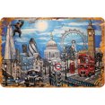 thumbnail image 1 of Placa Metal Vintage Ojo Londres Pintura Hierro Rectangular Arte La Pared 30x20cm, 1 of 9