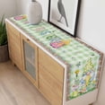 thumbnail image 4 of Easter Table Runner - 48 Inch Long, Kitchen Dining Table Runner Dresser Scarves, Gnomes Flowers Duck Eggs Green Lattice Wooden Farmhouse Decor for Coffee Tables Wedding Party Banquet, 4 of 8