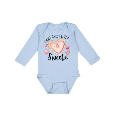 

Inktastic Pawpaw s Little Sweetie with Pink Heart Cookie Gift Baby Boy or Baby Girl Long Sleeve Bodysuit