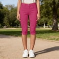 thumbnail image 6 of cfhntfmh Women Side Slit Capri Pants Stretchy Slim Fit Yoga Capris Casual Athletic Running Pants Work Clothes, 6 of 7
