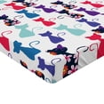 thumbnail image 2 of Ambesonne Kitten Fitted Sheet, Cats Flowers Colors, Full Size, Multicolor, 2 of 3