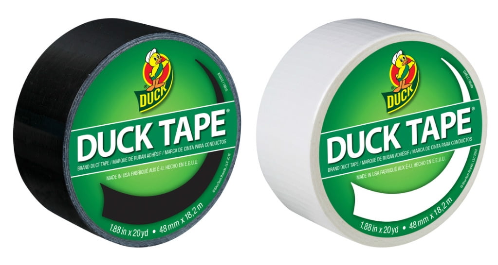 Duck Brand Color Duct Tape, Black And White Combo 2-pack, 1.88 Inches X 20 Yards Each Roll, 40 Yards Total