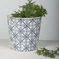 thumbnail image 2 of Set of 6 Antique White And Blue Patterned Planter, 2 of 3