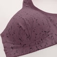 thumbnail image 5 of Qwertyu Daisy Bras for Seniors, Front Snap Closure Wireless Bra, Breathable Cotton Full Coverage Comfort Bra for Older Women, No Underwire Purple 48, 5 of 6