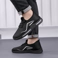 thumbnail image 4 of Men's Breathable Running Shoes Lace Up Low Top Slip On Sneakers Comfortable Platform Non Slip Work Shoe Black Size 10, 4 of 6