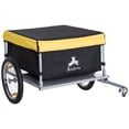thumbnail image 2 of Aosom Bicycle Cargo Trailer, Two-Wheel Bike Luggage Wagon Bicycle Trailer with Removable Cover, Yellow, 2 of 9