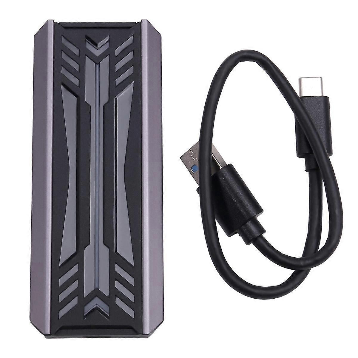 Dual Protocol SSD NVME M2 Hard Drive Enclosure RGB Aluminum M.2 to USB3.1 Gen1 5Gbps Gen2 10Gbps Type C NGFF NVME Case