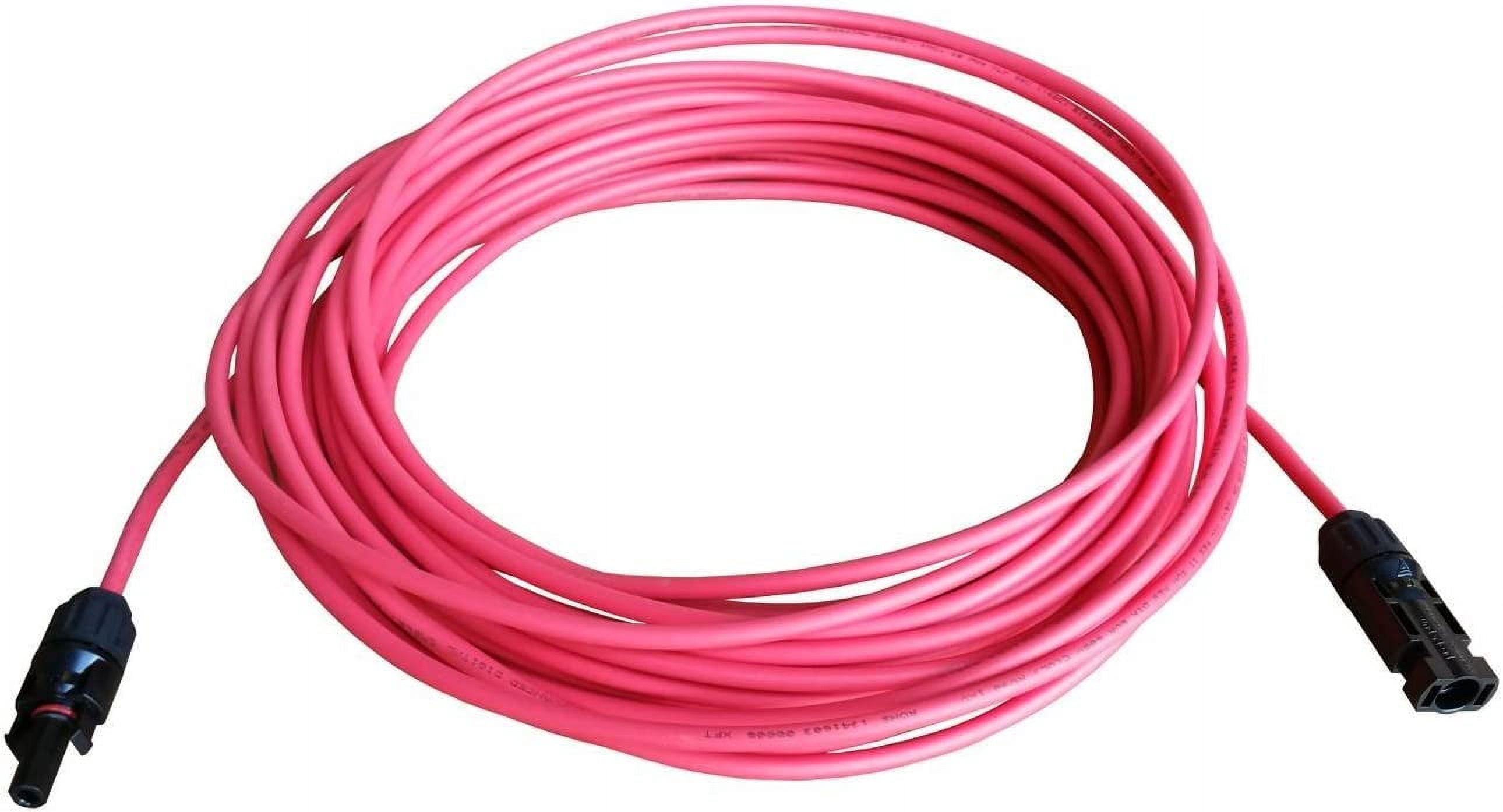 8 AWG 8 Gauge Pair 40 Feet Black + 40 Feet Red Solar Panel Extension Cable Wire Solar Connectors (Variety of Lengths Available)
