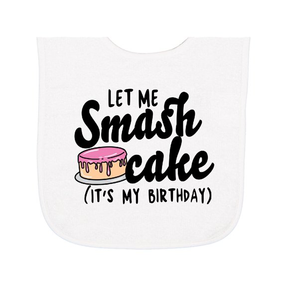 Inktastic Let Me Smash Cake Its My Birthday Baby Terry Cloth Bib