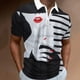 thumbnail image 2 of Camiseta informal de manga corta con cuello vuelto y cremallera para hombre, ajustada, para exteriores, Golf, tenis Pompotops  oipoqjl24617, 2 of 5