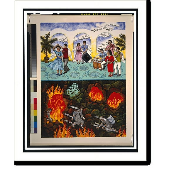 Historic Print, Heaven and hell.Carmen Lomas Garza 1990., 16" x 20"