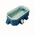 thumbnail image 4 of Montary Foldable Swimming Pool Non-Inflatable, Portable Family & Pets Outdoor Use 82x54x19 Inch, 4 of 14