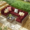 thumbnail image 6 of Kimunuk 14 Pcs Outdoor Cushion Slipcovers, Replacement Outdoor Patio Cushion Covers with 3 Size, Waterproof and Zippered, Fit for Outdoor Furniture, Patio Sofa Couch, Covers Only, Burgundy, 6 of 6