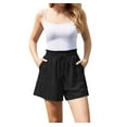 thumbnail image 2 of Asklazy Women's Casual Wide Leg Shorts High Waisted Adjustable Tie Knot Ruffle Shorts with Pockets, 2 of 11