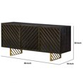 thumbnail image 5 of Wooden Sideboard with Six Shelves and Metal Accents, Gold and Black- Saltoro Sherpi, 5 of 5